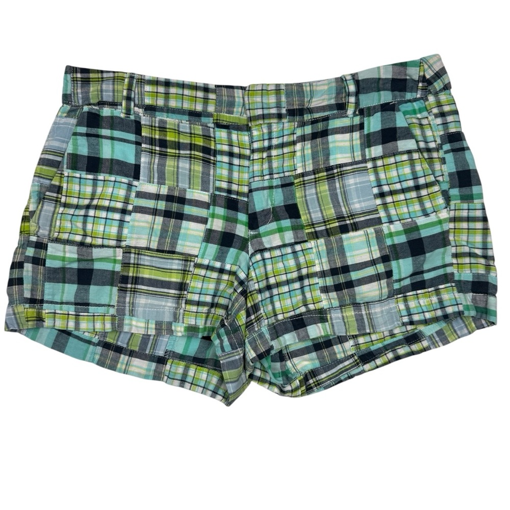 British Khaki Plaid Women's Shorts - Green and Black